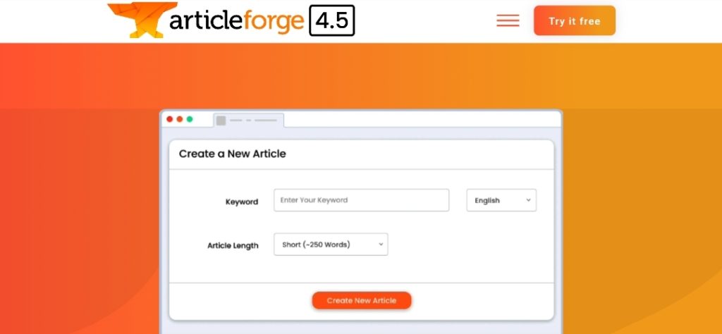 Article Forge AI writing tool